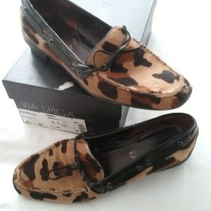 Via Spiga leopard haircalf Loafers